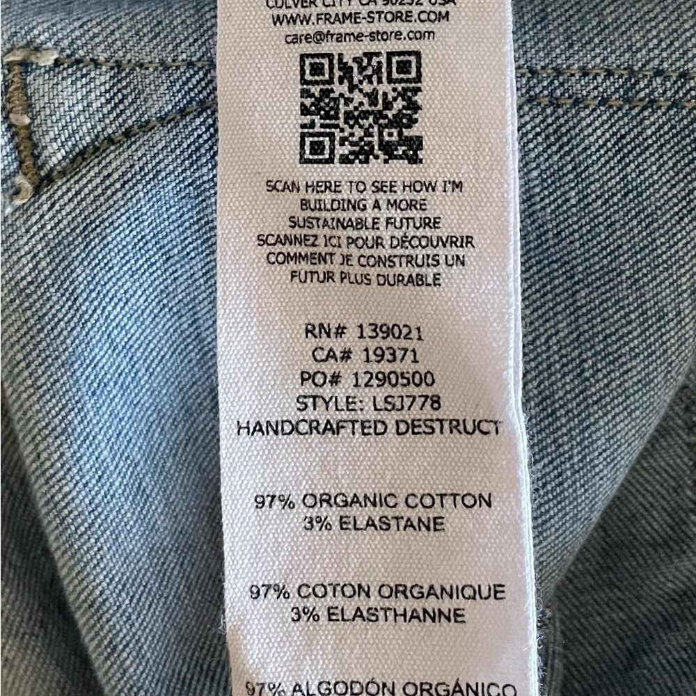 FRAME Le Skinny de Jeanne Jeans Women’s 28 Light Wash Blue Sleek Chic Organic - Picture 11 of 12